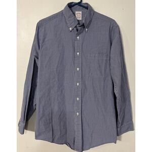 Brooks Brothers Button Shirt Men's 15.5-34 Blue Check Traditional Fit‎